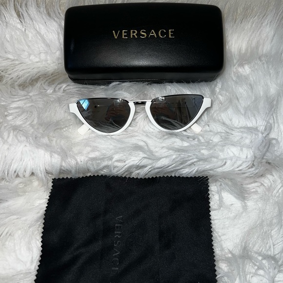 Versace White Frame Sunglasses - Picture 2 of 3